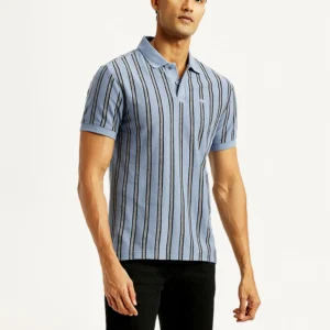 Men's Striped Slim Fit Polo T-shirt