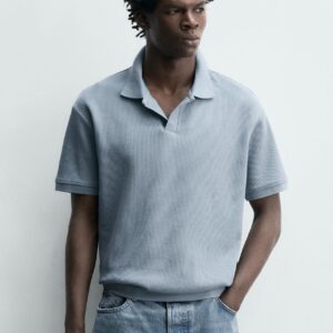 VERTICAL TEXTURED POLO SHIRT