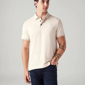 Men's Solid Slim Fit Polo T-Shirt White