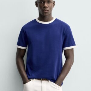 BASIC CONTRAST RIB T-SHIRT