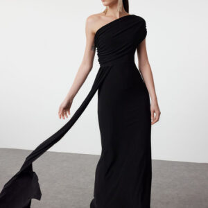 Solid One Shoulder Maxi Dress