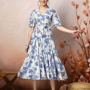 Floral Print Fit & Flare Maxi Dress