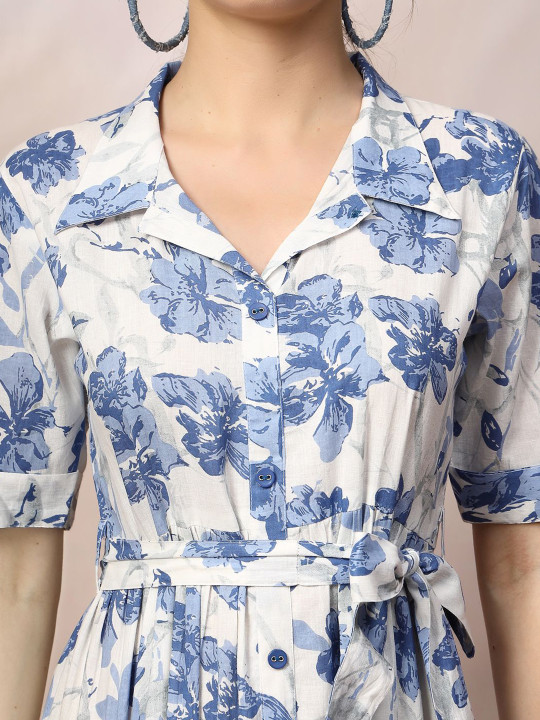 Floral Print Fit & Flare Maxi Dress - Image 2