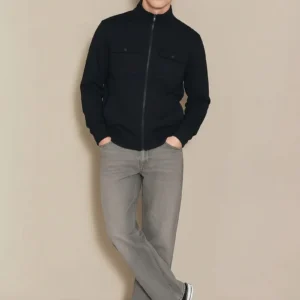 Men Solid Mandarin Neck Sweatshirt