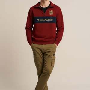 Men Graphic Mandrain Neck Sweatshirt