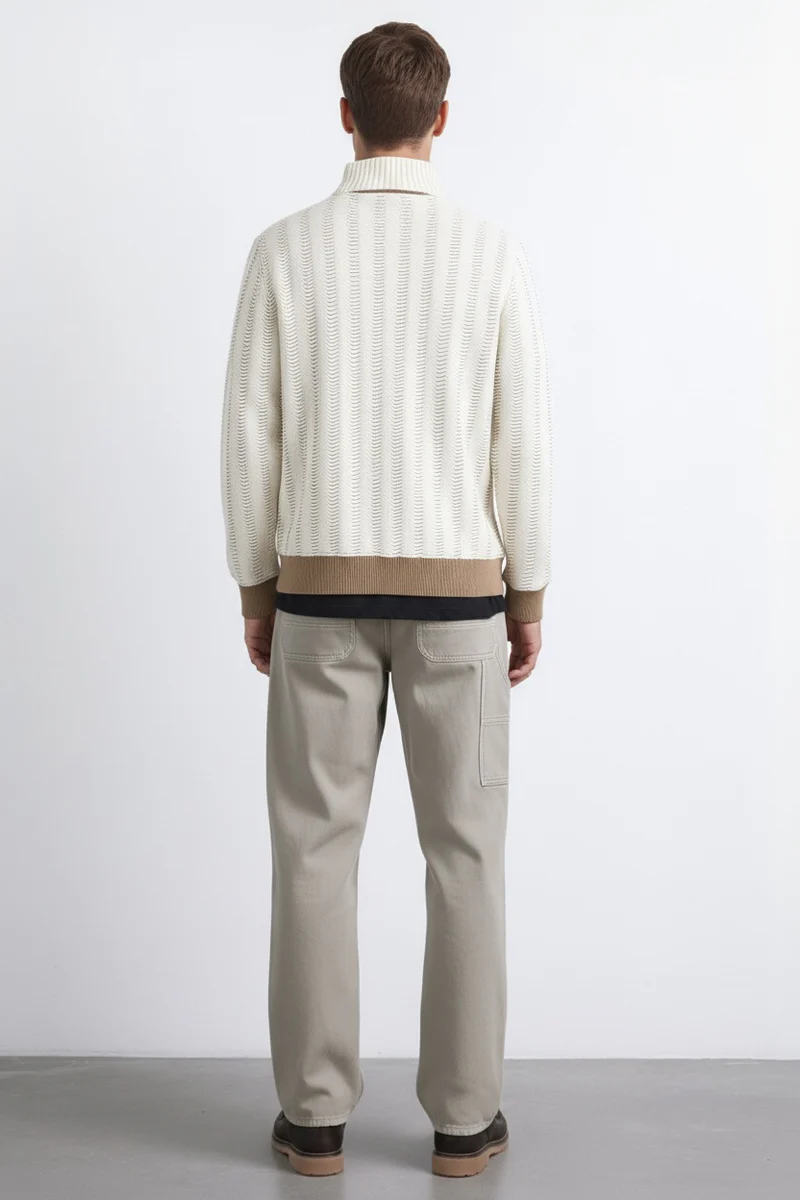 Men Striped Sweatshirt - Image 3