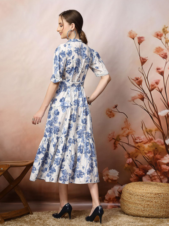 Floral Print Fit & Flare Maxi Dress - Image 3