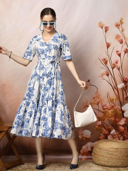 Floral Print Fit & Flare Maxi Dress - Image 6
