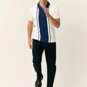 Men Colourblocked Polo Collar T-shirt