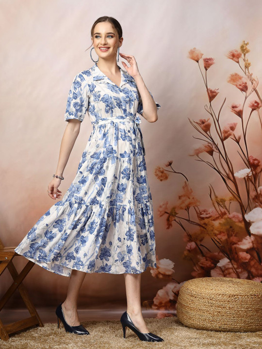 Floral Print Fit & Flare Maxi Dress - Image 5